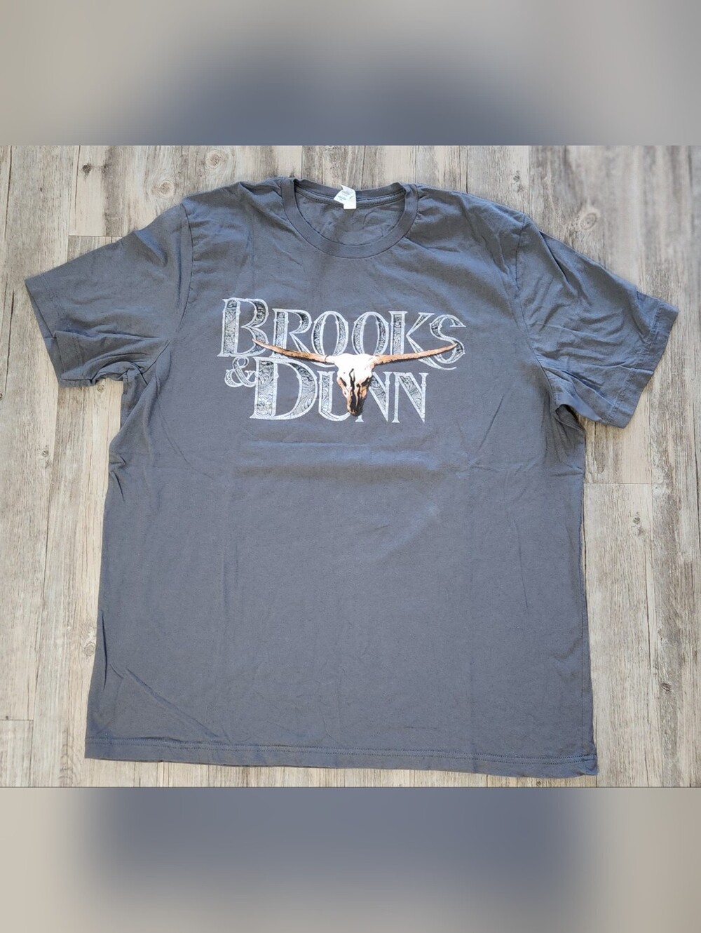 Brooks & Dunn Longhorn Logo Tee Bella Canvas Charcoal 2XL‎